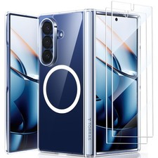 Magnetic Shockproof Case for Samsung Galaxy Z Fold 7 Clear with Screen Protector