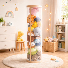 Stuffed Animal Storage Tube, Clear Extra Tall Vertical Plush Toy Organizer