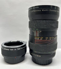 Vintage JcPenny Camera Lot- Lens 67mm 1:3.5-5 f= 28-80mm; Auto 2x Tele-Converter
