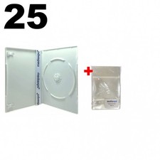 25 SLIM Solid White Color Single DVD Cases 7MM 100 OPP Bags