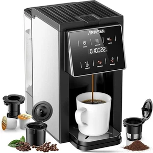 AIRMSEN CGM511 Grind & Brew Coffee Maker with Built-in Grinder, Black