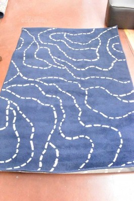 Ikea Ferle Teppich Motiv Blau Weiß 193x132cm