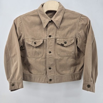 VTG Lee Jacket 50s 91-J Khaki Twill Work Utility Trucker One Up In Style RARE 