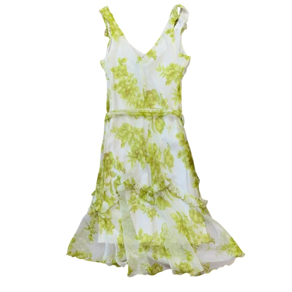 Vestido de verão feminino vintage B. Darlin branco verde babado floral XS/S Fairy Cottage  - Imagem 3 de 4