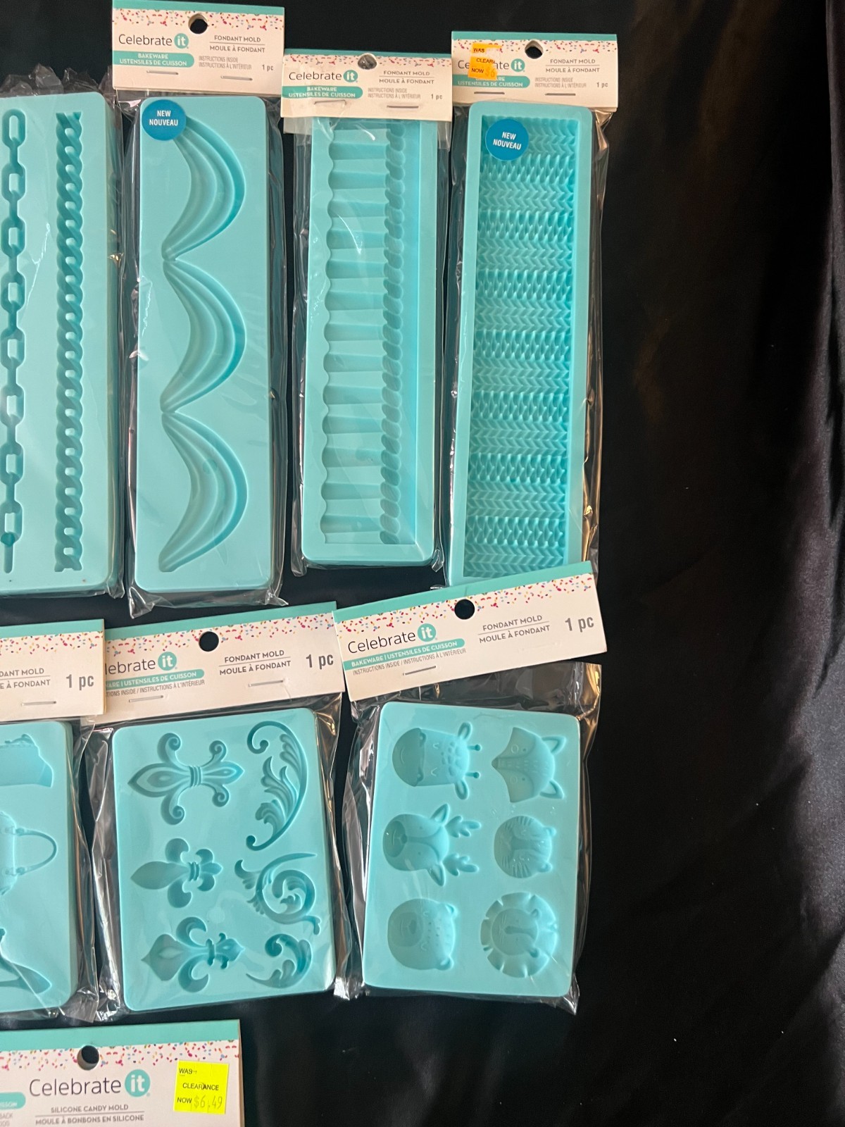 15 LOT CELEBRATE IT FONDANT MOLD BLUE SILICONE BAKEWARE NEW