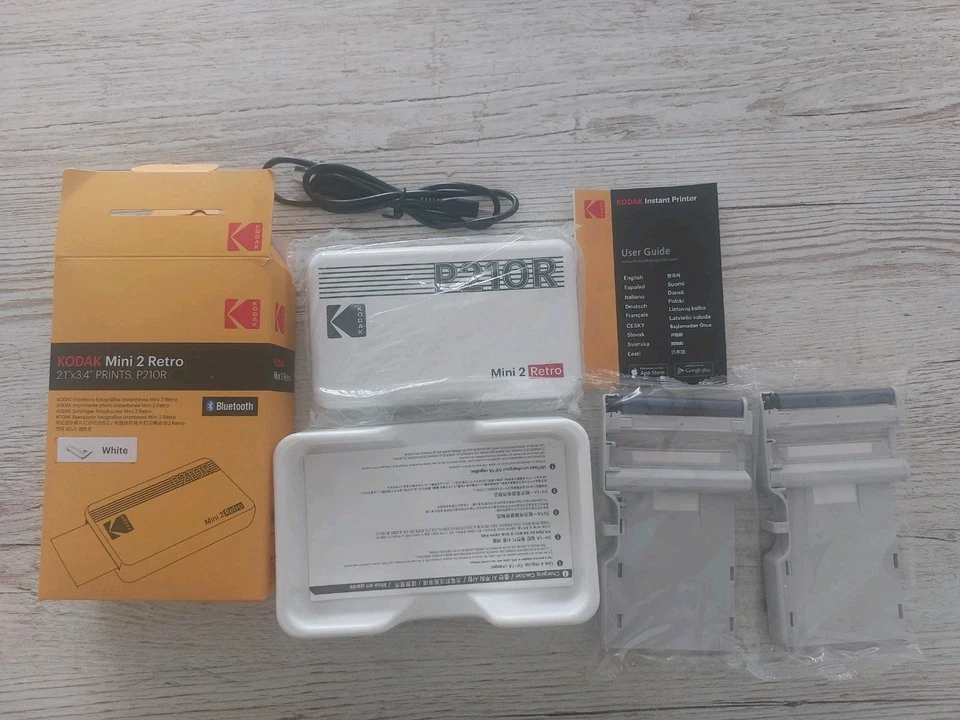 KODAK P210 Mini 2 Retro, Mobiler Farbig Fotodrucker + 20Blatt, IOS & Andriod