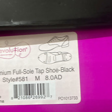 Revolution Dancewear Black Premium Full-Sole Tap Shoe Size 8AD
