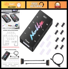 8-Port ARGB Fan Hub Controller - 5V 3Pin, SATA Powered, SignalRGB OpenRGB Supp