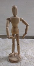 POSABLE HUMAN FIGURE Art Drawing: Mannequin: 8.5" Tall Wood Moveable Jointed