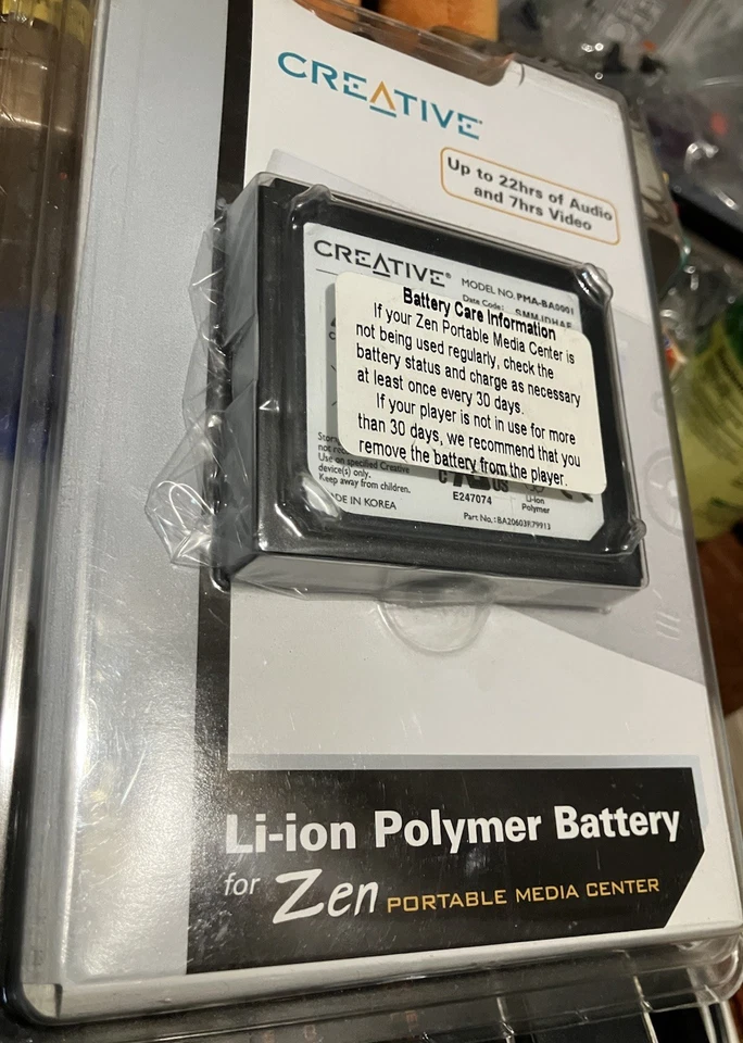 ⚡️Batería NiP para centro multimedia portátil Creative Zen PMA-BA0001 CZPAB01 NoS Foto 3 de 4