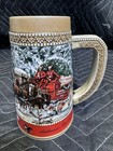 RARE VINTAGE 1987 Budweiser Holiday Beer Stein Mug Clydesdale C-Series NICE!!! — photo 2