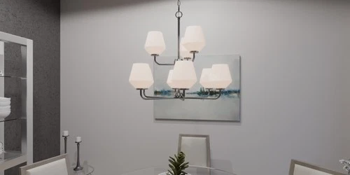 Quoizel NIE5028 Nielson 9 Light 29"W Chandelier - Black - Picture 6 of 7