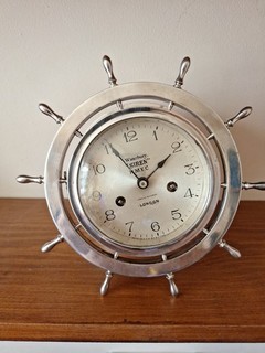 WATERBURY (SIREN) ships bell clock ROYAL MOTOR YACHT CLUB Chrome wall clock