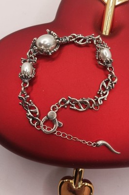 ARMBAND SILBER OZEAN BRÜNIERT 17 CM BIS 20 CM PERLEN MM 6X8 MM 10X13 EXPLOIT