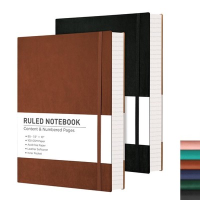 Lined Journal Notebook, 2-Pack, 204 Numbered Pages per Pack, B5 Medium 7.6'' ×...