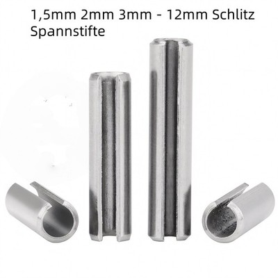 Schlitz Spannstifte Spannhülsen Edelstahl A2 304 DIN 1481 Ø 1,5mm 2mm 3mm - 12mm