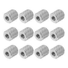 M3 12 Pack 304 Stainless Steel Round Knurled Connector Nuts,0.24"OD x 0.24"H