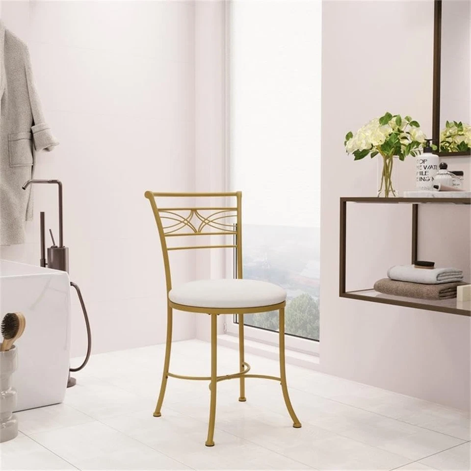 Furniture Dutton Vanity Stool, Gold - Image 2 of 4