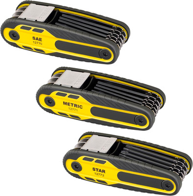 12773 24-Piece Folding Allen Wrench Set, Metric, SAE & Star, Locking Hex Key Set