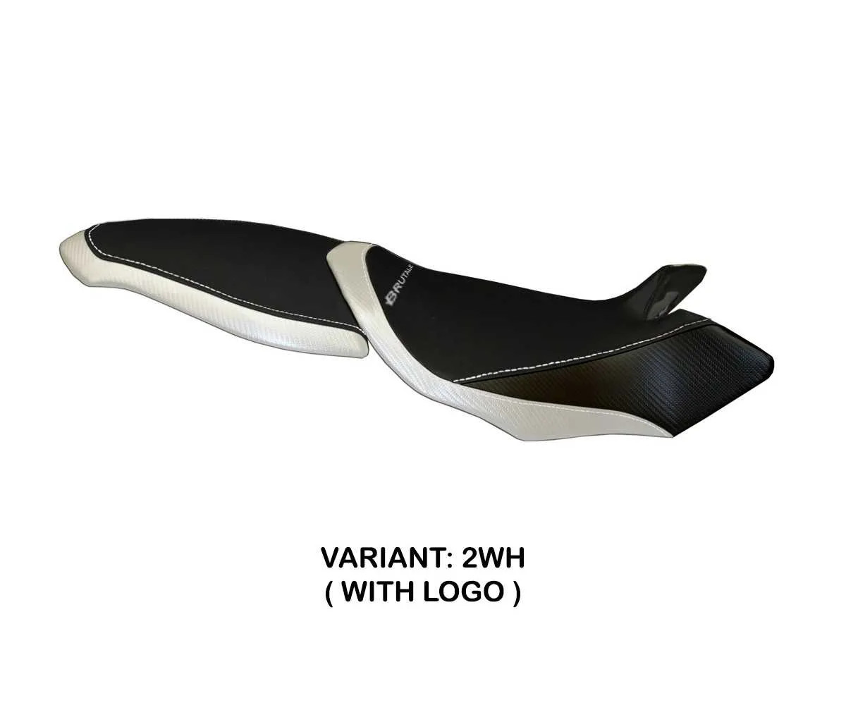 Seat saddle cover Nami 2 White WH + logo TPZ MV Agusta Brutale 990R 2007 2015