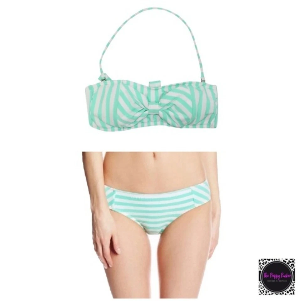 Bikini bandeau con lazo a rayas The Bikini Lab como nuevo con etiquetas aspecto retro Foto 2 de 4