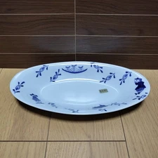 Arita Ware Aoka Shin-kiln Oval Plate 20cm Unused with Marks