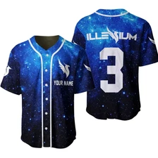 Custom Name Illenium Music Baseball Jersey AOP Unisex Shirt DI854