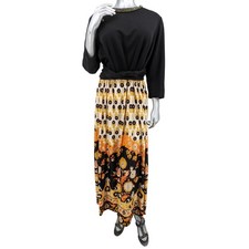 SALE! Psychedelic Vintage 1960's AMY ADAMS KNITS Maxi Hostess Dress Rhinestones
