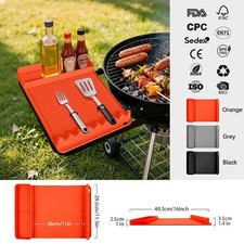 Large Silicone Griddle Tool Mat BBQ Spatula Rest Side Shelf Drip Pad Grill Tray