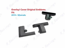OVERLAY Matte Black Rear Tailgate LT Letters Emblem 2019+ Silverado 1500 2/3500