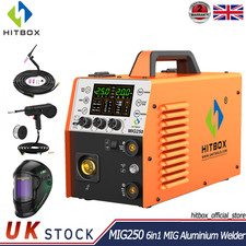 250Amp 6in1 Gas/Gasless MIG SYN Welder 240V Inverter Aluminium TIG/MMA/Spool Gun