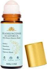 Castor Oil Frankincense Roll-On Rose Quartz Roller for Face  Brows 50ml/1.7oz
