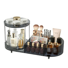 Makeup Organizer Countertop for Vanity, 360 Rotating Perfume Tray with 5-Compart