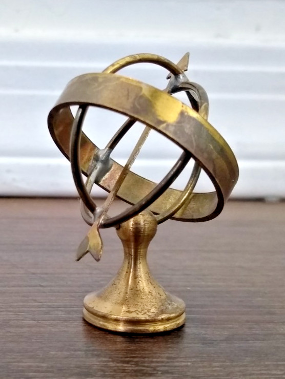 Armillary Sphere Vintage Brass Paperweight Trinket European Import Souvenir