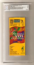 Andre Agassi & Monica Seles Olympic Debut 7/23/1996 BGS 7 NM Tennis Ticket Stub