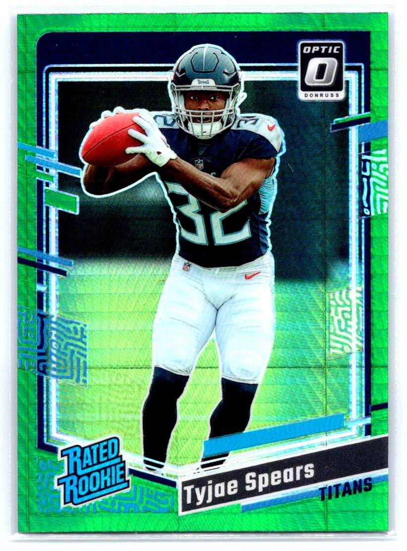 2023 Donruss Optic #297 Tyjae Spears Green Hyper