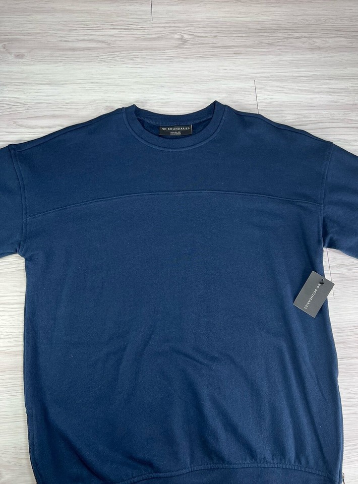 Sweatshirt Men's Sweater Mens No Boundaries Small S/CH 3436 Blue Crew