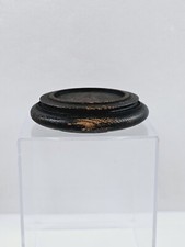 1 7/8" Round Asian Oriental Black Wood Plant Jar Vase Stand Display Base