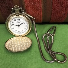 PEARL QUARTZ TRAIN LOCOMOTIVE POCKET WATCH.