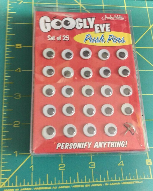 New!! Googly Eye Push Pins set of 25 Novelty thumb tacks great for