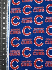 MLB Chicago Cubs Baseball 1/2 yard 18 by 58 Cotton Fabric