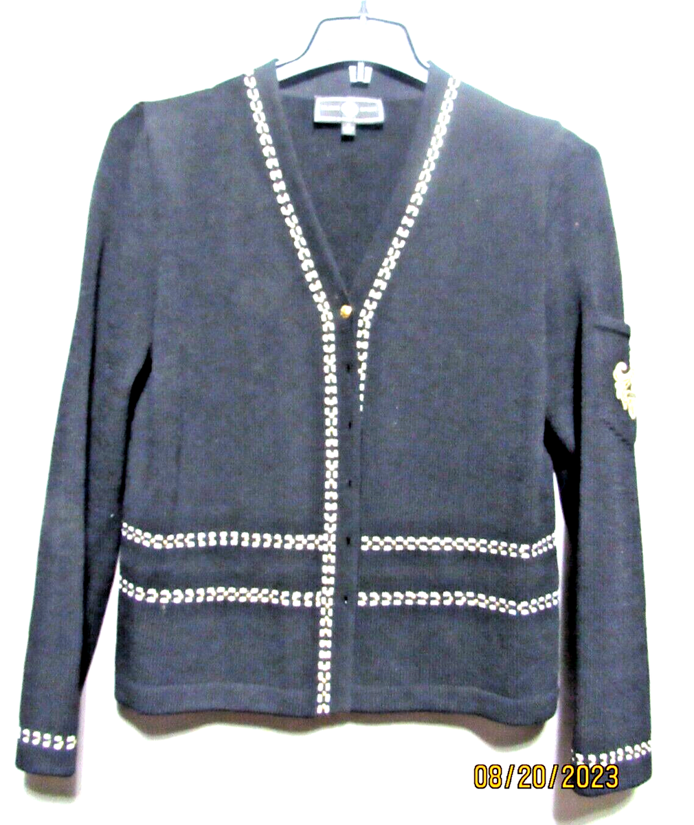⭐️⭐️ WOMEN'S ST. JOHN SPORT WOOL BLEND BLACK CARDIGAN SMALL VGUC | eBay