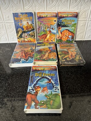 Land Before Time Lot of 7 (VHS) Clamshell Animated Movies Kids Family