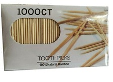 1000 Count 100 Natural Bamboo Toothpicks   Kitchen Essential