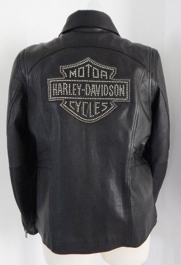Harley Davidson XL Leather Jacket Cycle Diva Swarovski Harley Davidson XL Leather Jacket Cycle Diva Swarovski