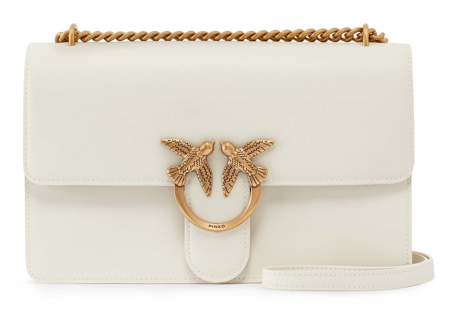 PINKO Love One Classic DC M White - Antique Gold