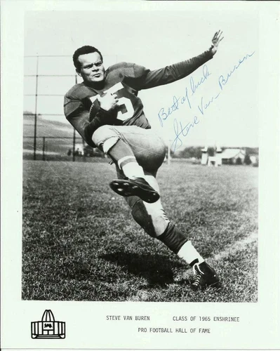 STEVE VAN BUREN SIGNED 8x10 PHOTO~PRO FOOTBALL HALL OF FAME~HOF AUTO~EAGLES