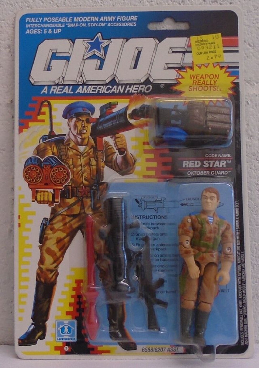 1991 GI Joe Red Star Oktober Guard 3.75 USSR Figure AK47 MOC Blue Card Hasbro