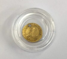 Antique Gold Poltina 1756 1/2 Ruble Drilled Coin