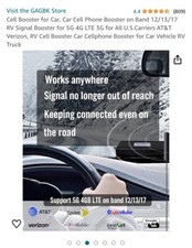 Cell Booster for Car, Truck Cell Booster on Band 12/13/17 for 5G 4G LTE 3G for A